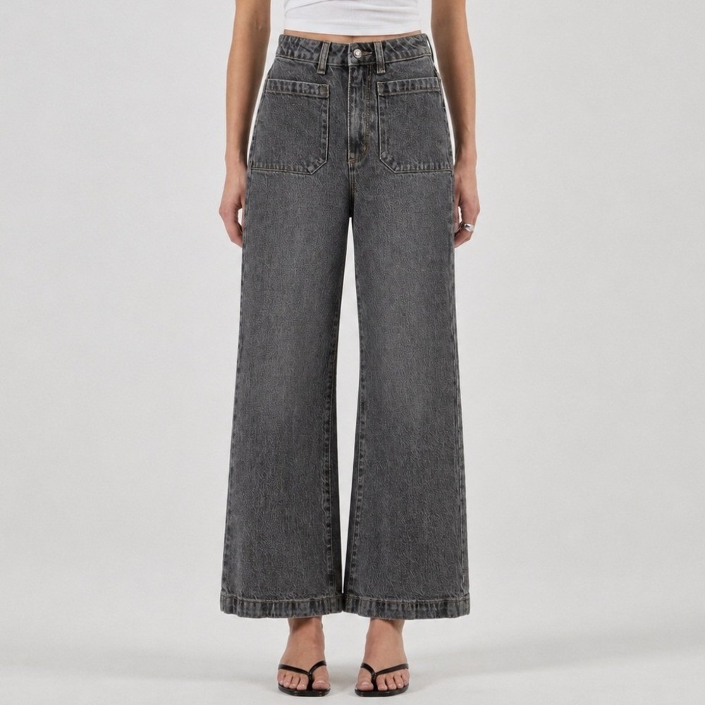 Rolla's Jeans 24 Grey High Rise Wide Leg Sailor Denim Pants